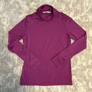 ATHLETA - Fuscia Turtle Neck with Shoulder Rouching - size MEDIUM